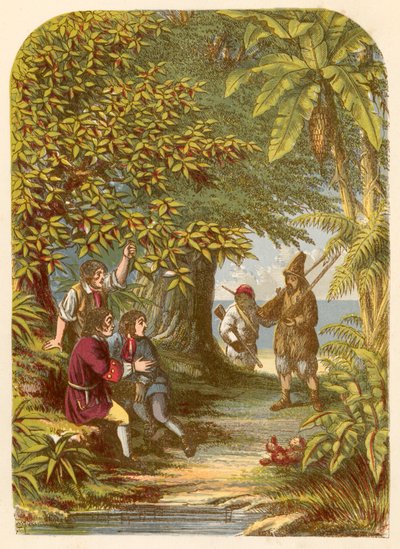 Robinson Crusoe Surprising the Three Englishmen by Alexander Francis Lydon